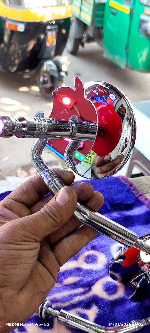 Premium Auto Rickshaw Apple Mirror 🍎– SB Accessories Special Piece 🛺