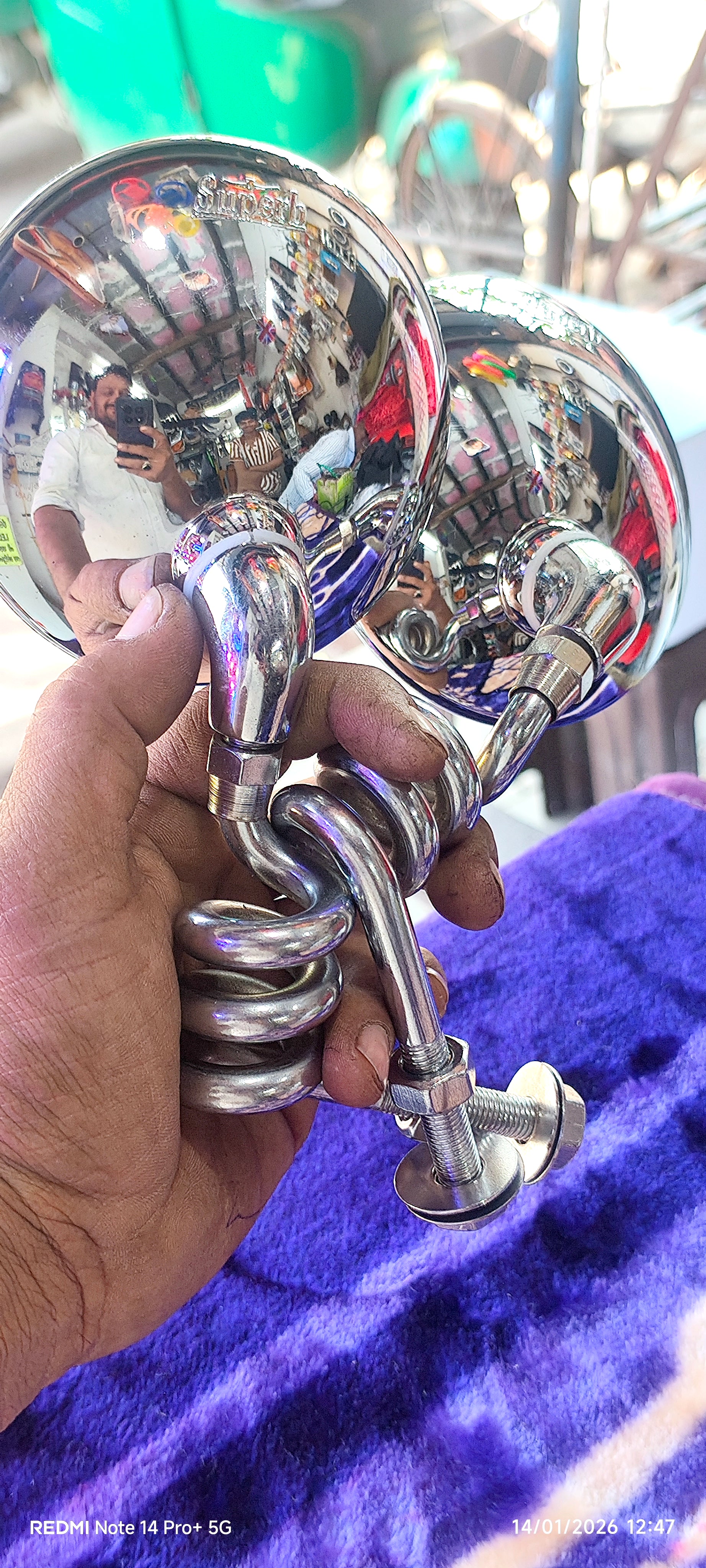 Premium Auto Rickshaw Silver Fold Mirror 🪞 – SB Accessories Special Piece 🛺